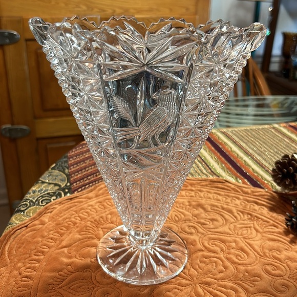 Vintage Hofbauer Germany “Byrdes” Collection Fan Style Lead Crystal Vase - Picture 8 of 15